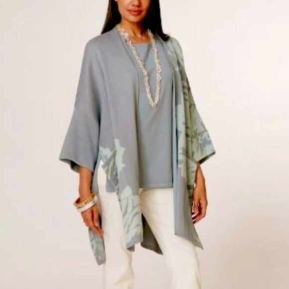 NWOT ⭐️Marla Wynne⭐️ WynneLayers Jacquard Knit Kimono Drama Topper - Picture 4 of 7